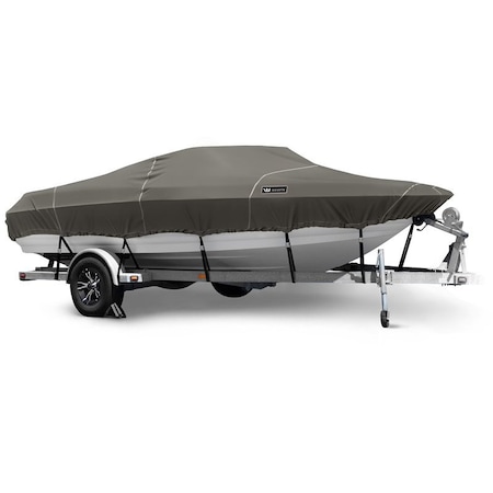Eevelle Windstorm Boat Cover V HULL RUNABOUT Low or No Bow Rails Inboard 21' 6in. L 102in. W Charcoal WSVR21102-CHL